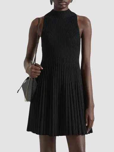 Givenchy Women's Mini Dress in Knit with Sheer Details - Black | Thumbnail 4 Givenchy Women's Mini Dress in Knit with Sheer Details - Black | Thumbnail 4