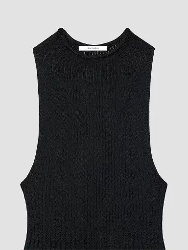 Givenchy Women's Mini Dress in Knit with Sheer Details - Black | Thumbnail 6 Givenchy Women's Mini Dress in Knit with Sheer Details - Black | Thumbnail 6