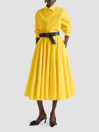 Givenchy Women's Cocoon Shirt in Poplin with Paris Embroidery - Golden Yellow | Thumbnail 2 Givenchy Women's Cocoon Shirt in Poplin with Paris Embroidery - Golden Yellow | Thumbnail 2