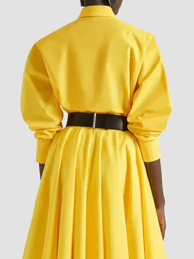 Givenchy Women's Cocoon Shirt in Poplin with Paris Embroidery - Golden Yellow | Thumbnail 4 Givenchy Women's Cocoon Shirt in Poplin with Paris Embroidery - Golden Yellow | Thumbnail 4