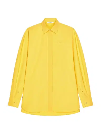 Givenchy Women's Cocoon Shirt in Poplin with Paris Embroidery - Golden Yellow | Thumbnail 1 Givenchy Women's Cocoon Shirt in Poplin with Paris Embroidery - Golden Yellow | Thumbnail 1