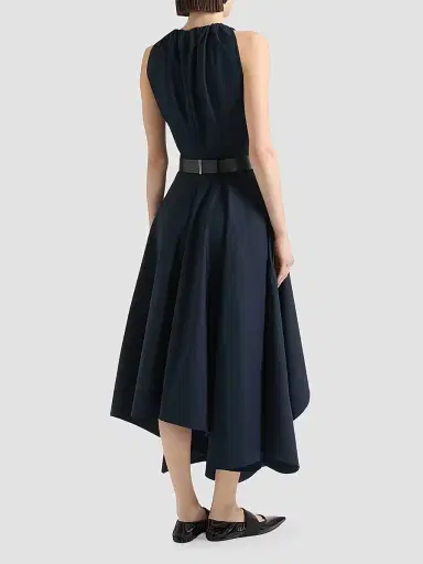 Givenchy Women's Long Asymmetric Dress in Poplin with Bow - Dark Blue - Size 12 | Thumbnail 3 Givenchy Women's Long Asymmetric Dress in Poplin with Bow - Dark Blue - Size 12 | Thumbnail 3