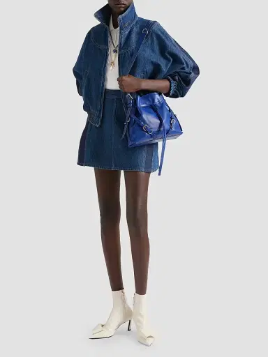 Givenchy Women's Blouson Jacket in Denim - Medium Blue - Size 10 | Thumbnail 2 Givenchy Women's Blouson Jacket in Denim - Medium Blue - Size 10 | Thumbnail 2