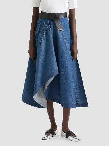 Givenchy Women's Long Asymmetric Skirt in Denim - Medium Blue - Size 12 | Thumbnail 3 Givenchy Women's Long Asymmetric Skirt in Denim - Medium Blue - Size 12 | Thumbnail 3