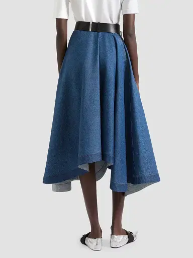Givenchy Women's Long Asymmetric Skirt in Denim - Medium Blue - Size 12 | Thumbnail 4 Givenchy Women's Long Asymmetric Skirt in Denim - Medium Blue - Size 12 | Thumbnail 4