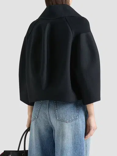 Givenchy Women's Cropped Cocoon Jacket in Compact Knit - Black - Size XS | Thumbnail 4 Givenchy Women's Cropped Cocoon Jacket in Compact Knit - Black - Size XS | Thumbnail 4