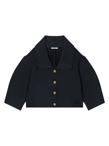 Givenchy Women's Cropped Cocoon Jacket in Compact Knit - Black - Size XS | Thumbnail 1 Givenchy Women's Cropped Cocoon Jacket in Compact Knit - Black - Size XS | Thumbnail 1