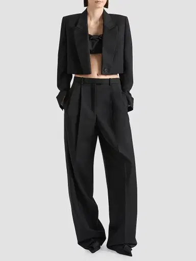Givenchy Women's Cropped Jacket in Wool and Mohair - Black | Thumbnail 2 Givenchy Women's Cropped Jacket in Wool and Mohair - Black | Thumbnail 2