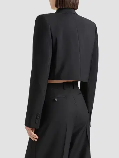 Givenchy Women's Cropped Jacket in Wool and Mohair - Black | Thumbnail 4 Givenchy Women's Cropped Jacket in Wool and Mohair - Black | Thumbnail 4