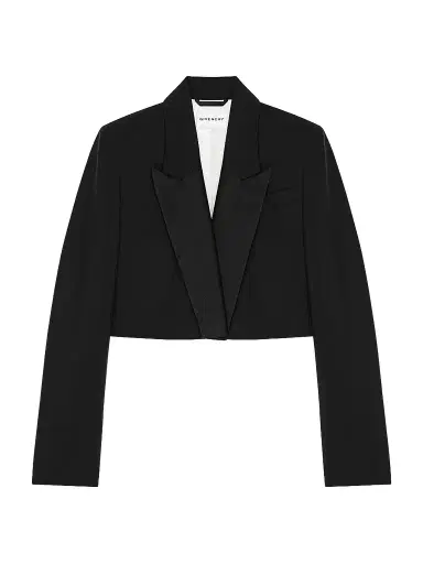 Givenchy Women's Cropped Jacket in Wool and Mohair - Black | Thumbnail 1 Givenchy Women's Cropped Jacket in Wool and Mohair - Black | Thumbnail 1