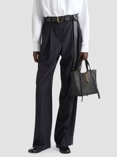 Givenchy Women's Double Pleat Striped Pants in Wool | Thumbnail 4 Givenchy Women's Double Pleat Striped Pants in Wool | Thumbnail 4