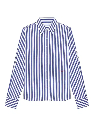 Givenchy Women's Striped Shirt in Poplin - Electric Blue White - Size 12 | Thumbnail 1 Givenchy Women's Striped Shirt in Poplin - Electric Blue White - Size 12 | Thumbnail 1