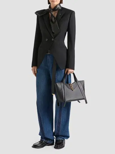 Givenchy Women's Slashed Double-Breasted Blazer in Wool and Mohair - Black | Thumbnail 2 Givenchy Women's Slashed Double-Breasted Blazer in Wool and Mohair - Black | Thumbnail 2