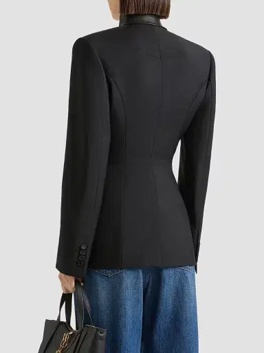 Givenchy Women's Slashed Double-Breasted Blazer in Wool and Mohair - Black | Thumbnail 4 Givenchy Women's Slashed Double-Breasted Blazer in Wool and Mohair - Black | Thumbnail 4