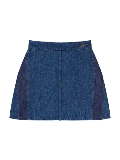 Givenchy Women's Mini Cocoon Skirt in Denim | Thumbnail 1 Givenchy Women's Mini Cocoon Skirt in Denim | Thumbnail 1