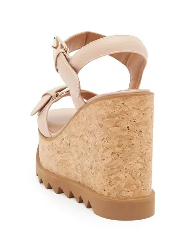 Stella McCartney Women's Sneakelyse 120MM Buckle Wedge Sandals - Blush | Thumbnail 3 Stella McCartney Women's Sneakelyse 120MM Buckle Wedge Sandals - Blush | Thumbnail 3