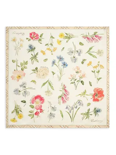 Burberry Women's Blooms of Britain Silk Square Scarf | Thumbnail 1 Burberry Women's Blooms of Britain Silk Square Scarf | Thumbnail 1
