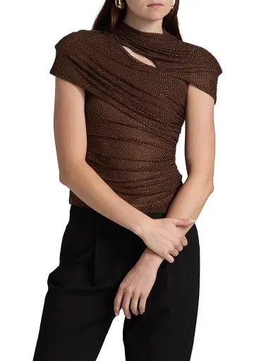 Self-Portrait Women's Rhinestone Cutout Mesh Top | Thumbnail 3 Self-Portrait Women's Rhinestone Cutout Mesh Top | Thumbnail 3