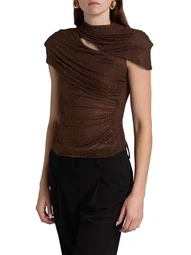 Self-Portrait Women's Rhinestone Cutout Mesh Top | Thumbnail 4 Self-Portrait Women's Rhinestone Cutout Mesh Top | Thumbnail 4