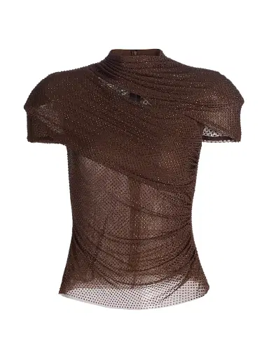 Self-Portrait Women's Rhinestone Cutout Mesh Top | Thumbnail 1 Self-Portrait Women's Rhinestone Cutout Mesh Top | Thumbnail 1