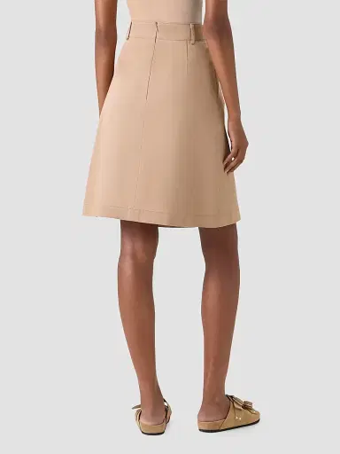 Akris punto Women's Cotton Gabardine A-Line Mini Skirt - Beige | Thumbnail 2 Akris punto Women's Cotton Gabardine A-Line Mini Skirt - Beige | Thumbnail 2