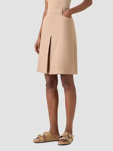 Akris punto Women's Cotton Gabardine A-Line Mini Skirt - Beige | Thumbnail 5 Akris punto Women's Cotton Gabardine A-Line Mini Skirt - Beige | Thumbnail 5