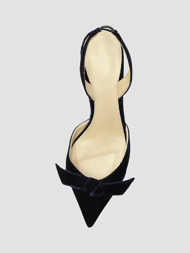 Alexandre Birman Women's Clarita Bell 60MM Velvet Slingback Pumps - Blu Notte | Thumbnail 4 Alexandre Birman Women's Clarita Bell 60MM Velvet Slingback Pumps - Blu Notte | Thumbnail 4