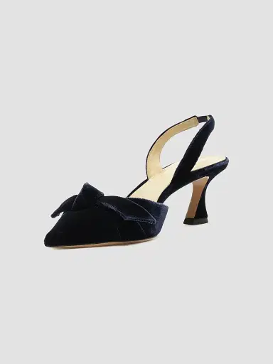 Alexandre Birman Women's Clarita Bell 60MM Velvet Slingback Pumps - Blu Notte | Thumbnail 9 Alexandre Birman Women's Clarita Bell 60MM Velvet Slingback Pumps - Blu Notte | Thumbnail 9