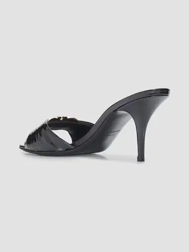 Ferragamo Women's Witty Gancini Toe 70MM Leather Kitten Heel Mules - Nero - Size 11 | Thumbnail 2 Ferragamo Women's Witty Gancini Toe 70MM Leather Kitten Heel Mules - Nero - Size 11 | Thumbnail 2
