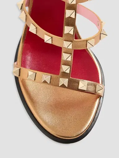 Valentino Garavani Women's Rockstud Laminated Calfskin 90MM Sandals with Straps | Thumbnail 5 Valentino Garavani Women's Rockstud Laminated Calfskin 90MM Sandals with Straps | Thumbnail 5