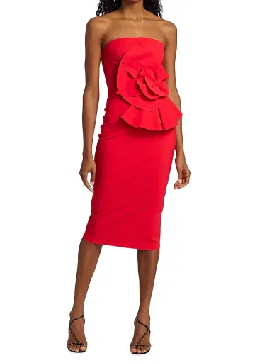 Chiara Boni La Petite Robe Women's Hebe Strapless Ruffle Sheath Dress | Thumbnail 3 Chiara Boni La Petite Robe Women's Hebe Strapless Ruffle Sheath Dress | Thumbnail 3
