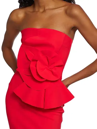 Chiara Boni La Petite Robe Women's Hebe Strapless Ruffle Sheath Dress | Thumbnail 6 Chiara Boni La Petite Robe Women's Hebe Strapless Ruffle Sheath Dress | Thumbnail 6