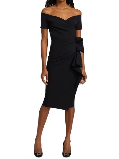 Chiara Boni La Petite Robe Women's Silveria Draped Off-The-Shoulder Dress - Black - Size 2 | Thumbnail 3 Chiara Boni La Petite Robe Women's Silveria Draped Off-The-Shoulder Dress - Black - Size 2 | Thumbnail 3