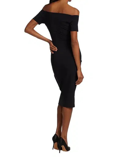 Chiara Boni La Petite Robe Women's Silveria Draped Off-The-Shoulder Dress - Black - Size 2 | Thumbnail 5 Chiara Boni La Petite Robe Women's Silveria Draped Off-The-Shoulder Dress - Black - Size 2 | Thumbnail 5