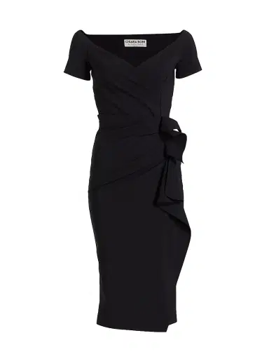 Chiara Boni La Petite Robe Women's Silveria Draped Off-The-Shoulder Dress - Black - Size 2 | Thumbnail 1 Chiara Boni La Petite Robe Women's Silveria Draped Off-The-Shoulder Dress - Black - Size 2 | Thumbnail 1