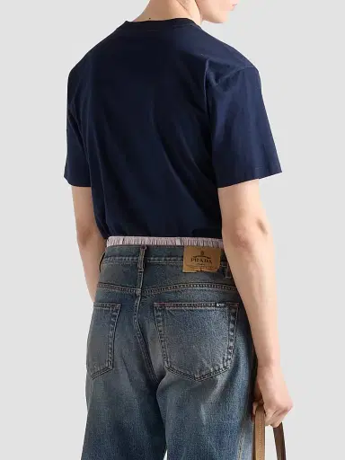 Prada Men's Cotton T-Shirt - Blue - Size XXL | Thumbnail 3 Prada Men's Cotton T-Shirt - Blue - Size XXL | Thumbnail 3