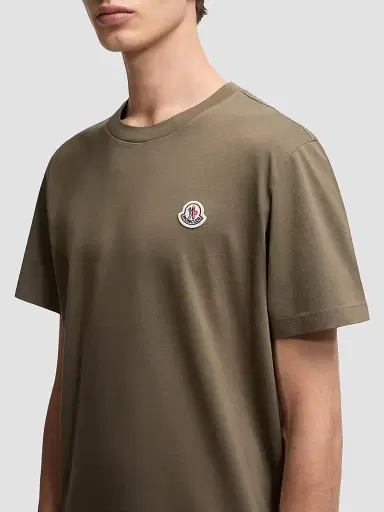 Moncler Men's Crewneck T-Shirt in Cotton (Pack of Three) - Black White Olive Green - Size XXL | Thumbnail 4 Moncler Men's Crewneck T-Shirt in Cotton (Pack of Three) - Black White Olive Green - Size XXL | Thumbnail 4