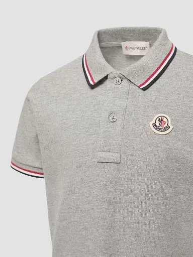Moncler Little Boy's & Boy's Polo Shirt in Cotton Piquet - Gray - Size 14 | Thumbnail 3 Moncler Little Boy's & Boy's Polo Shirt in Cotton Piquet - Gray - Size 14 | Thumbnail 3