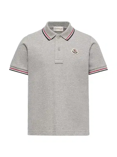 Moncler Little Boy's & Boy's Polo Shirt in Cotton Piquet - Gray - Size 14 | Thumbnail 1 Moncler Little Boy's & Boy's Polo Shirt in Cotton Piquet - Gray - Size 14 | Thumbnail 1