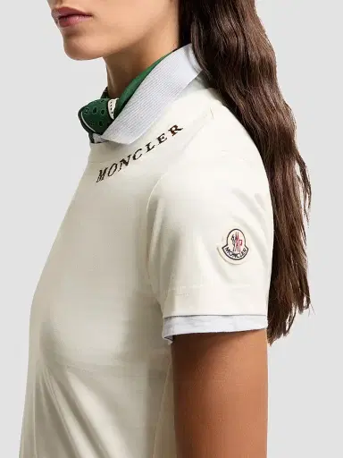 Moncler Women's Crew Neck T-Shirt in Cotton - White | Thumbnail 4 Moncler Women's Crew Neck T-Shirt in Cotton - White | Thumbnail 4