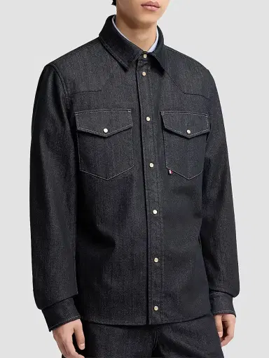 Moncler Men's Shirt in Denim - Denim | Thumbnail 2 Moncler Men's Shirt in Denim - Denim | Thumbnail 2