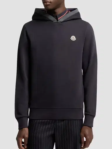 Moncler Men's Hoodie in Cotton - Navy Blue | Thumbnail 2 Moncler Men's Hoodie in Cotton - Navy Blue | Thumbnail 2