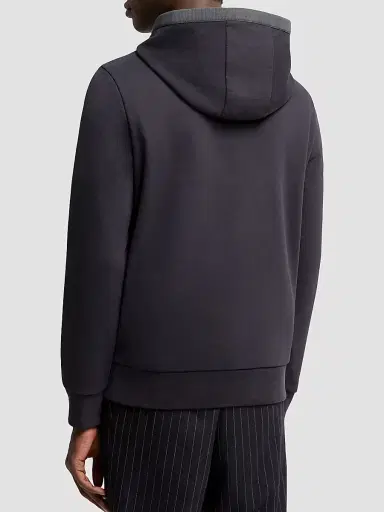 Moncler Men's Hoodie in Cotton - Navy Blue | Thumbnail 3 Moncler Men's Hoodie in Cotton - Navy Blue | Thumbnail 3