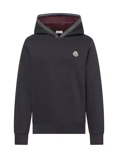 Moncler Men's Hoodie in Cotton - Navy Blue | Thumbnail 1 Moncler Men's Hoodie in Cotton - Navy Blue | Thumbnail 1