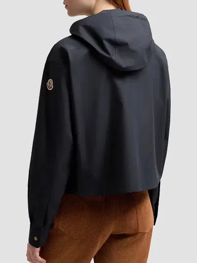 Moncler Women's Shacket in Cotton Blend - Navy Blue | Thumbnail 3 Moncler Women's Shacket in Cotton Blend - Navy Blue | Thumbnail 3