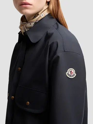 Moncler Women's Shacket in Cotton Blend - Navy Blue | Thumbnail 4 Moncler Women's Shacket in Cotton Blend - Navy Blue | Thumbnail 4