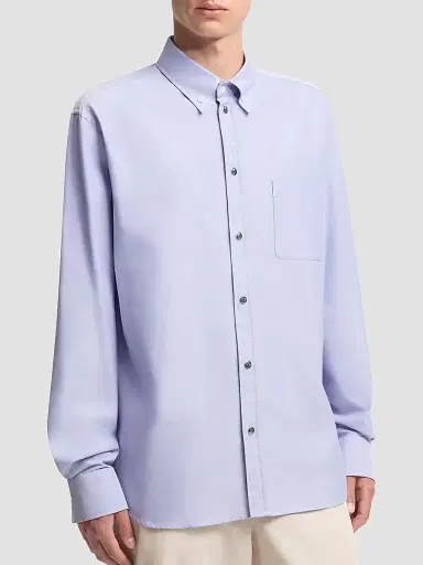 Moncler Men's Shirt in Cotton - Light Blue | Thumbnail 2 Moncler Men's Shirt in Cotton - Light Blue | Thumbnail 2