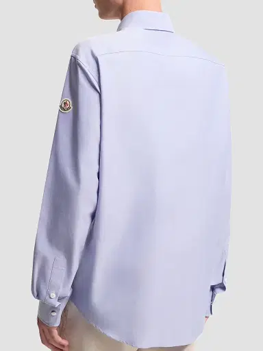 Moncler Men's Shirt in Cotton - Light Blue | Thumbnail 3 Moncler Men's Shirt in Cotton - Light Blue | Thumbnail 3