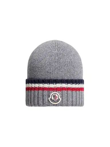 Moncler Little Boy's & Boy's Beanie Hat in Wool and Cashmere - Gray | Thumbnail 1 Moncler Little Boy's & Boy's Beanie Hat in Wool and Cashmere - Gray | Thumbnail 1