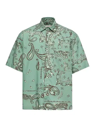 Moncler Men's Shirt in Cotton - Aqua Green | Thumbnail 1 Moncler Men's Shirt in Cotton - Aqua Green | Thumbnail 1
